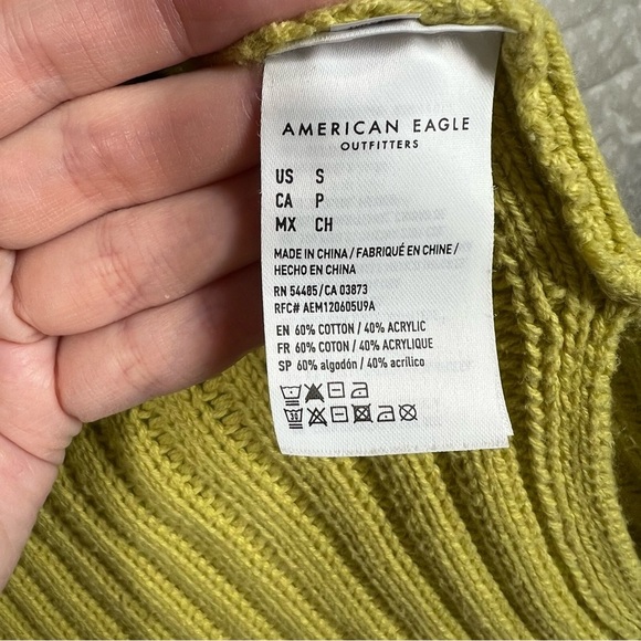 American Eagle Green Ribbed Knit Cardigan - Picture 4 of 5